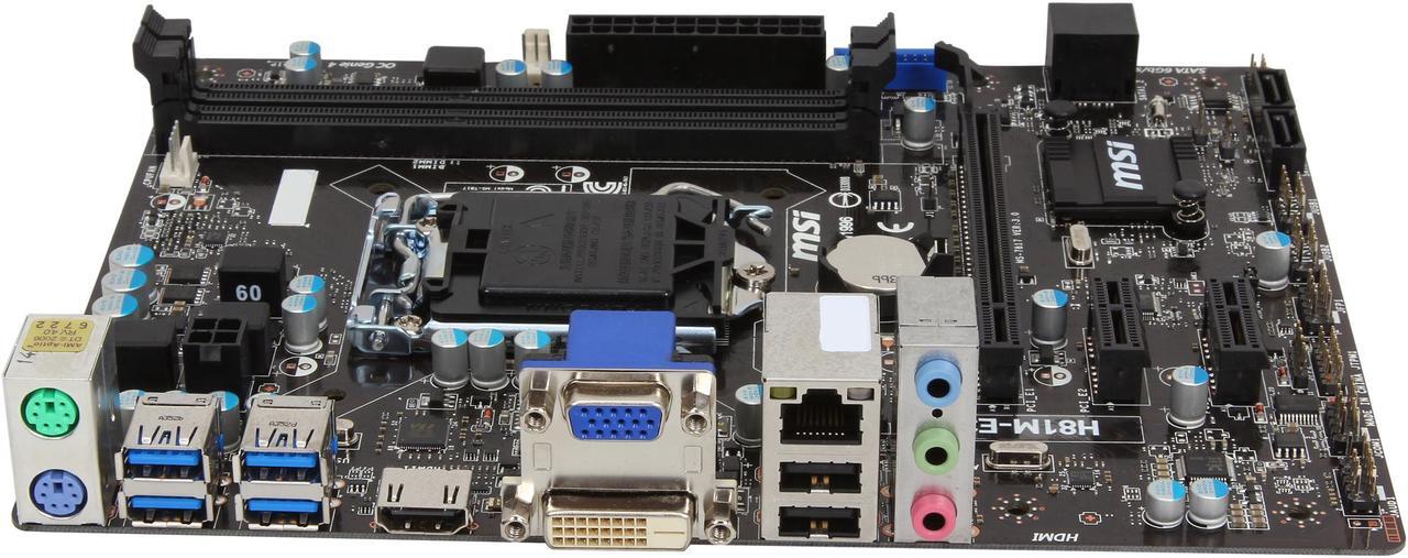 Alt view image 3 of 5 - MSI H81M-E34 LGA 1150 Intel H81 HDMI SATA 6Gb/s USB 3.0 Micro ATX Intel Motherboard