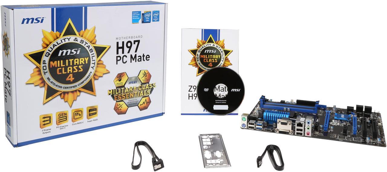 Alt view image 6 of 5 - MSI H97 PC Mate Desktop Motherboard - Intel H97 Express Chipset - Socket H3 LGA-1150
