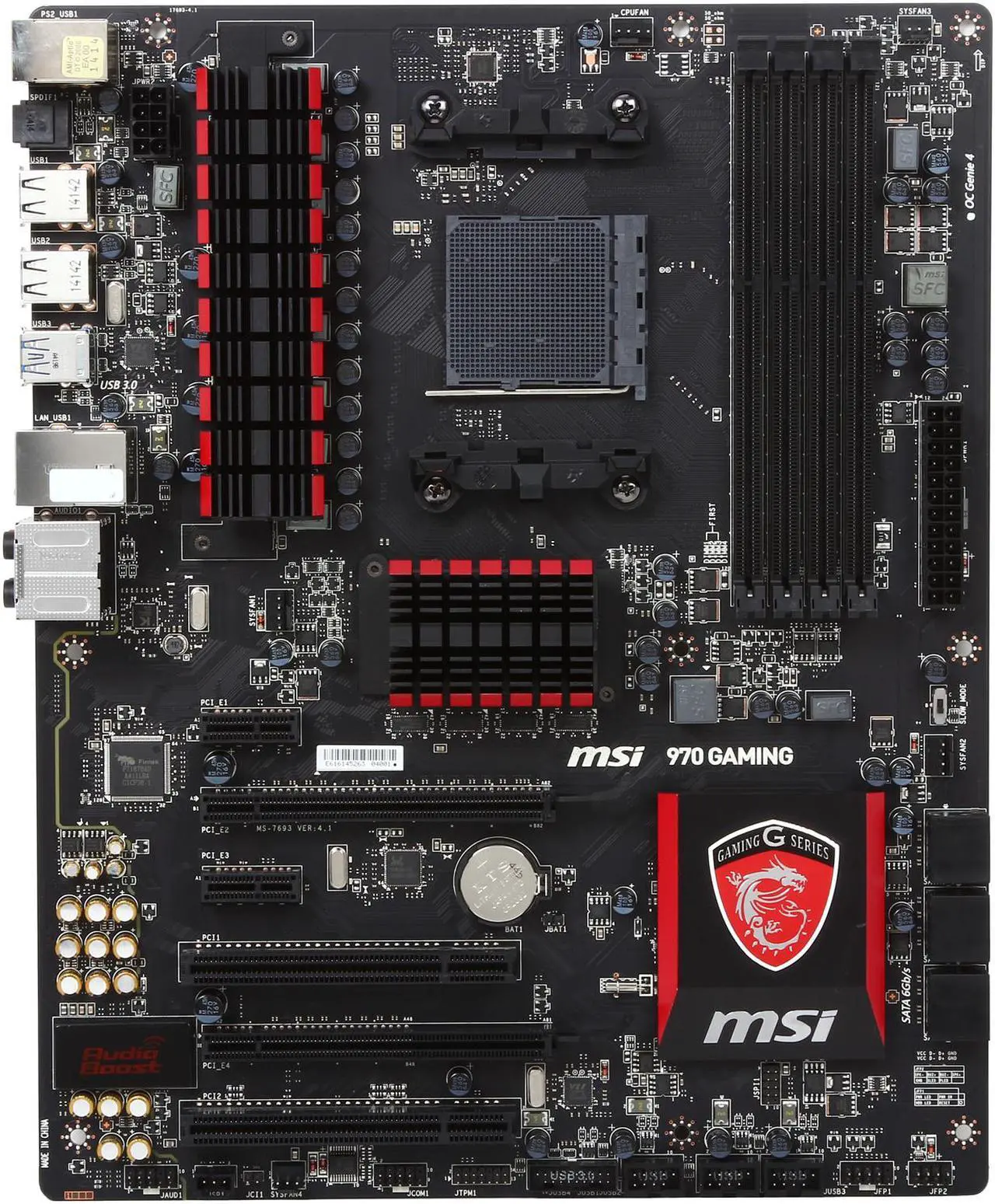 Alt view image 4 of 5 - MSI Gaming 970 Gaming AM3+/AM3 AMD 970 and SB950 SATA 6Gb/s USB 3.0 ATX AMD Motherboard