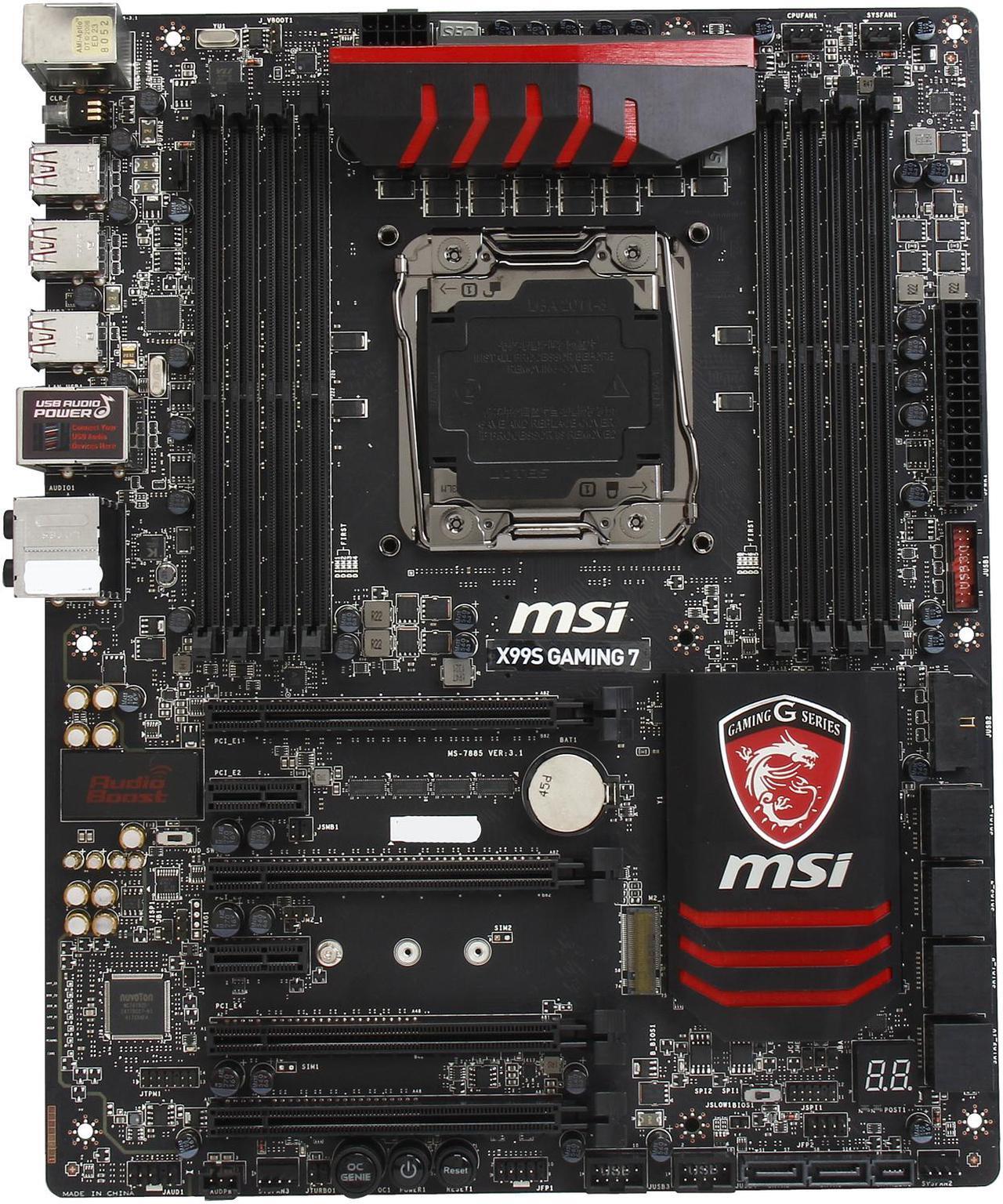 Alt view image 3 of 5 - MSI MSI Gaming X99S Gaming 7 LGA 2011-v3 Intel X99 SATA 6Gb/s USB 3.0 ATX Intel Motherboard