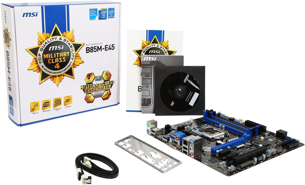 Alt view image 6 of 5 - MSI B85M-E45 LGA 1150 Intel B85 HDMI USB 3.0 Micro ATX Intel Motherboard