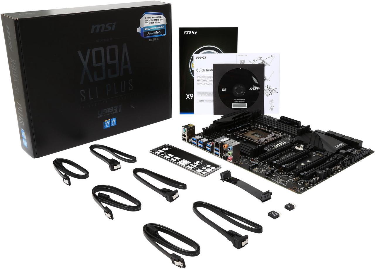 Alt view image 6 of 5 - MSI X99A SLI PLUS LGA 2011-v3 Intel X99 SATA 6Gb/s USB 3.1 USB 3.0 ATX Intel Motherboard