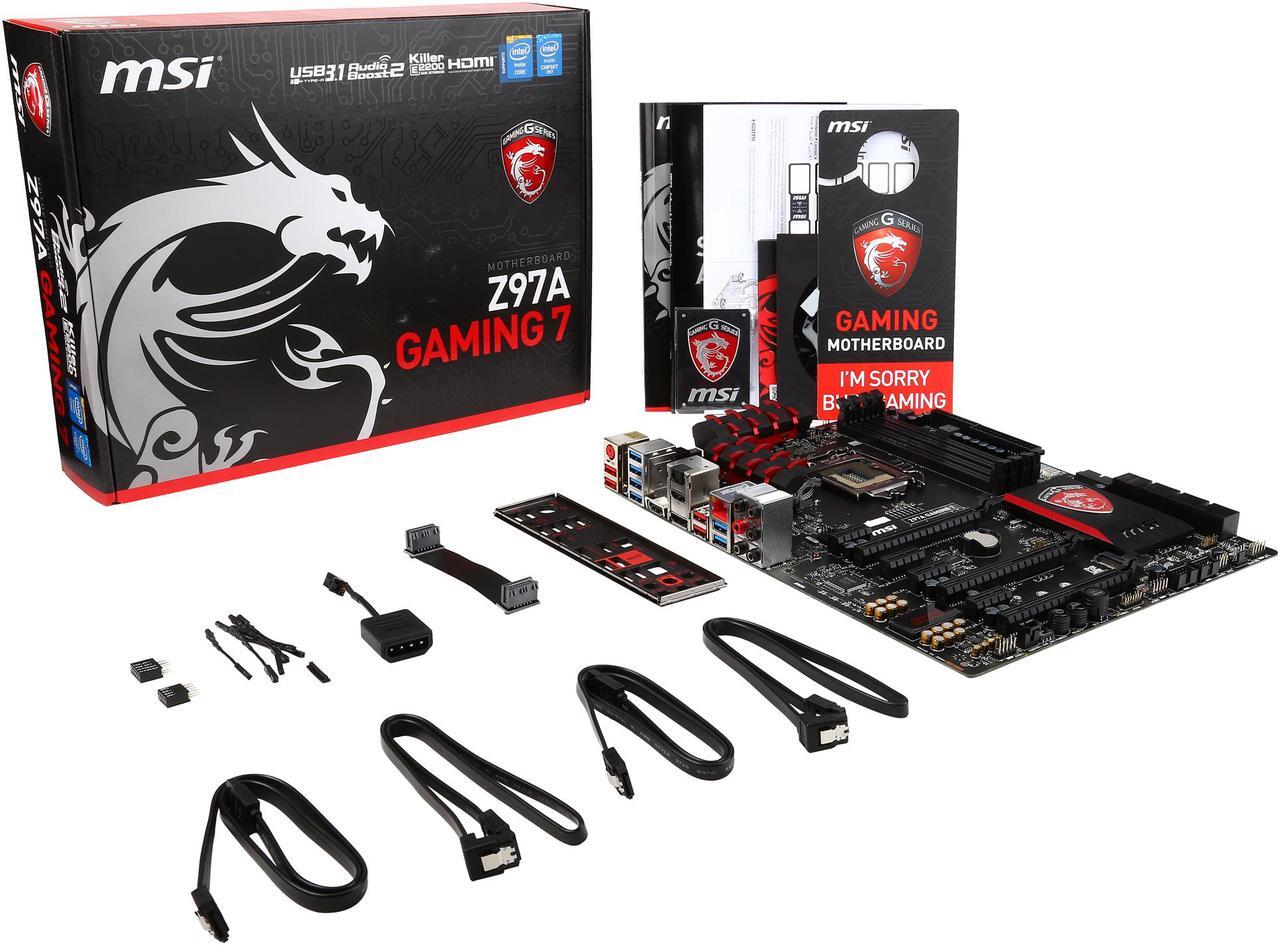 Alt view image 5 of 5 - MSI Z97A GAMING 7 LGA 1150 Intel Z97 HDMI USB 3.1 USB 3.0 ATX Intel Motherboard