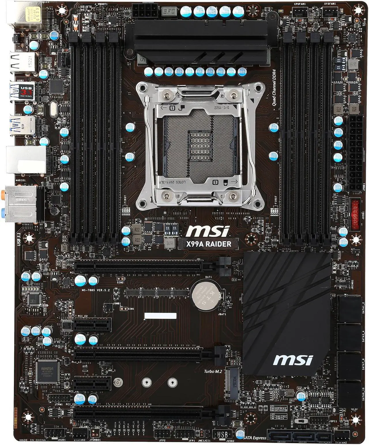 Alt view image 4 of 5 - MSI X99A Raider LGA 2011-v3 Intel X99 USB 3.1 USB 3.0 ATX Intel Motherboard