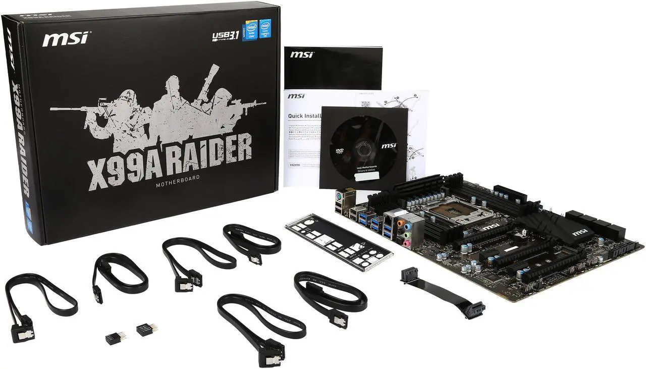 Alt view image 6 of 5 - MSI X99A Raider LGA 2011-v3 Intel X99 USB 3.1 USB 3.0 ATX Intel Motherboard