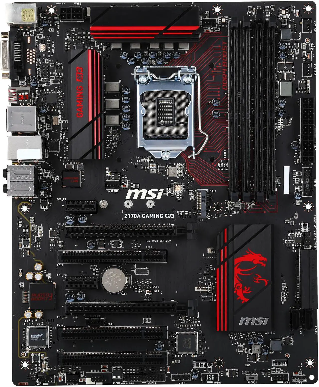 Alt view image 4 of 5 - MSI Z170A GAMING M3 LGA 1151 Intel Z170 HDMI USB 3.1 ATX Intel Motherboard