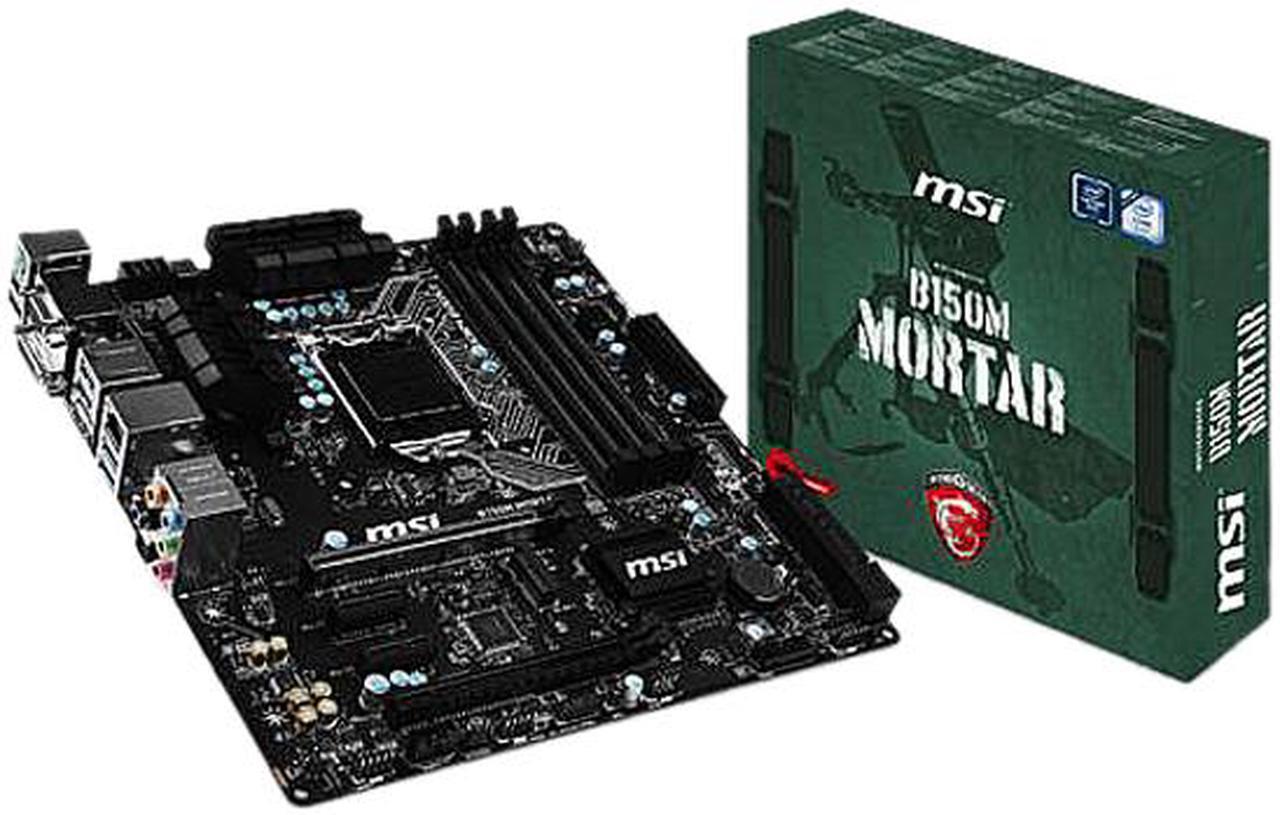 Alt view image 5 of 5 - MSI B150M Mortar LGA 1151 Intel B150 HDMI SATA 6Gb/s USB 3.1 Micro ATX Intel Motherboard