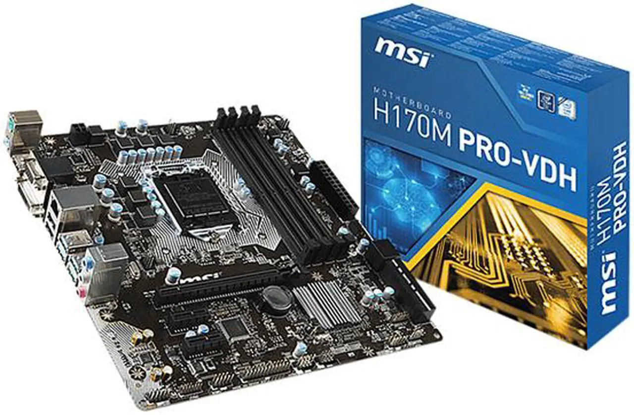 Alt view image 5 of 5 - MSI H170M PRO-VDH LGA 1151 Intel H170 HDMI SATA 6Gb/s USB 3.1 Micro ATX Intel Motherboard