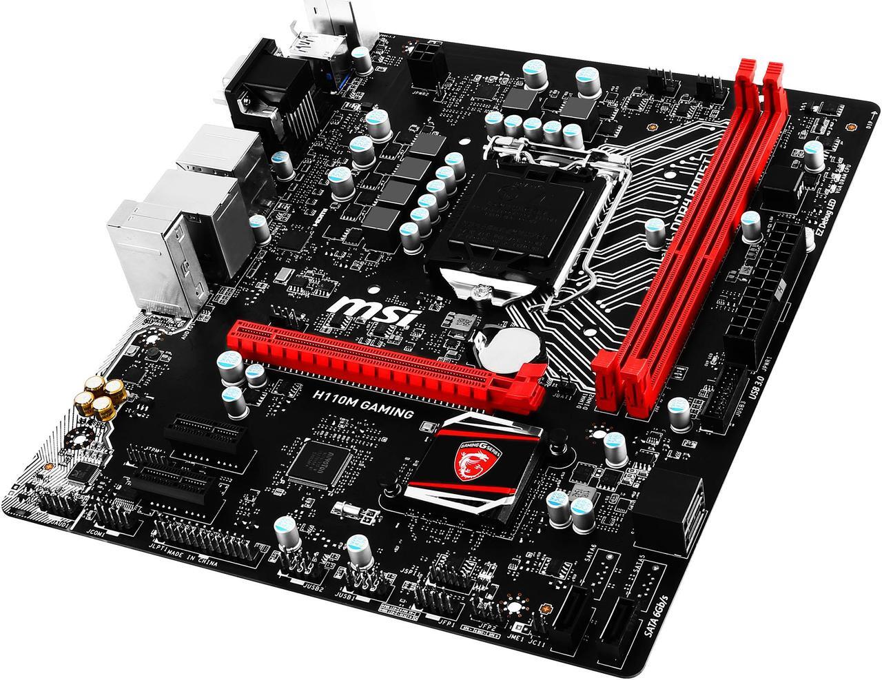 Alt view image 3 of 5 - MSI H110M Gaming LGA 1151 Intel H110 HDMI USB 3.1 Micro ATX Intel Motherboard