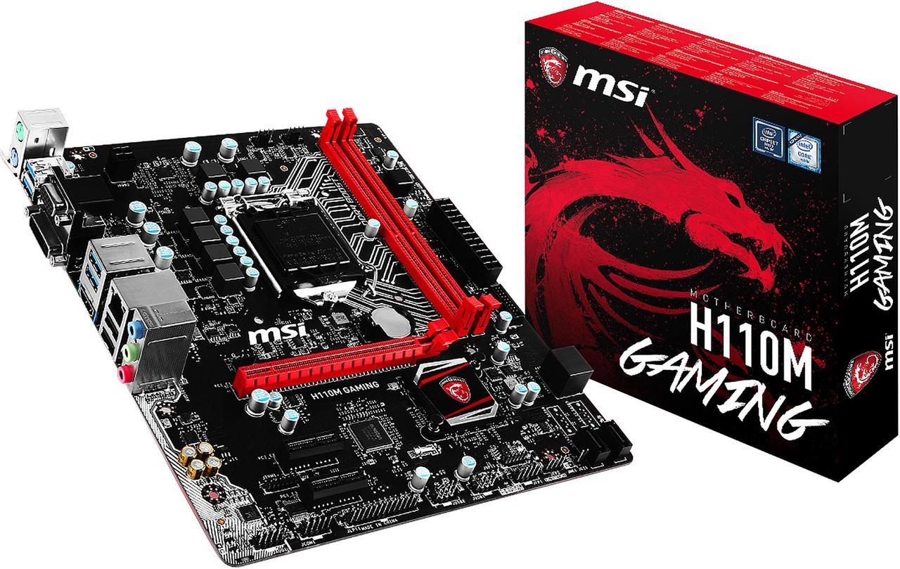 Alt view image 5 of 5 - MSI H110M Gaming LGA 1151 Intel H110 HDMI USB 3.1 Micro ATX Intel Motherboard