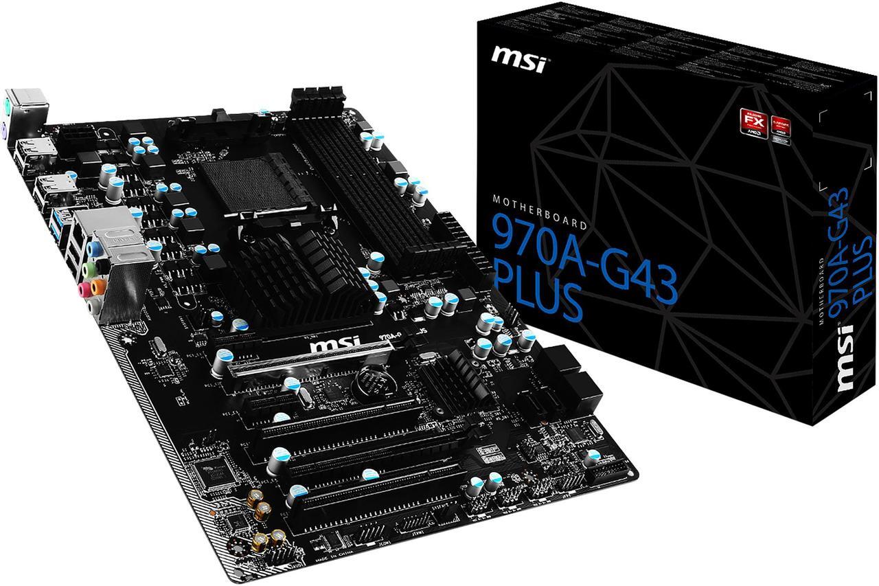 Alt view image 5 of 5 - MSI 970A-G43 Plus AM3+/AM3 AMD 970 & SB950 USB 3.1 ATX AMD Motherboard