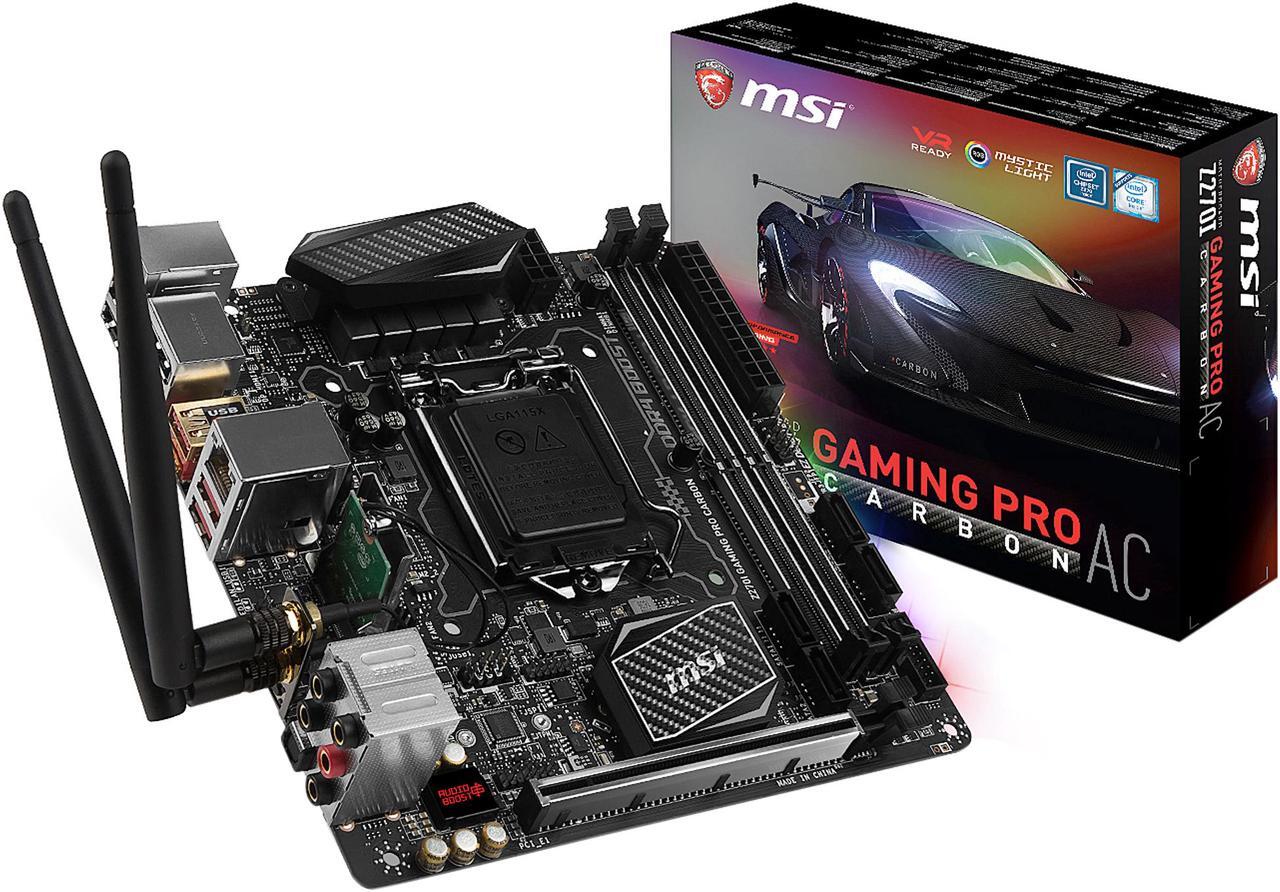 Alt view image 7 of 7 - MSI Z270I GAMING PRO CARBON AC LGA 1151 Intel Z270 HDMI SATA 6Gb/s USB 3.1 Mini ITX Intel Motherboard