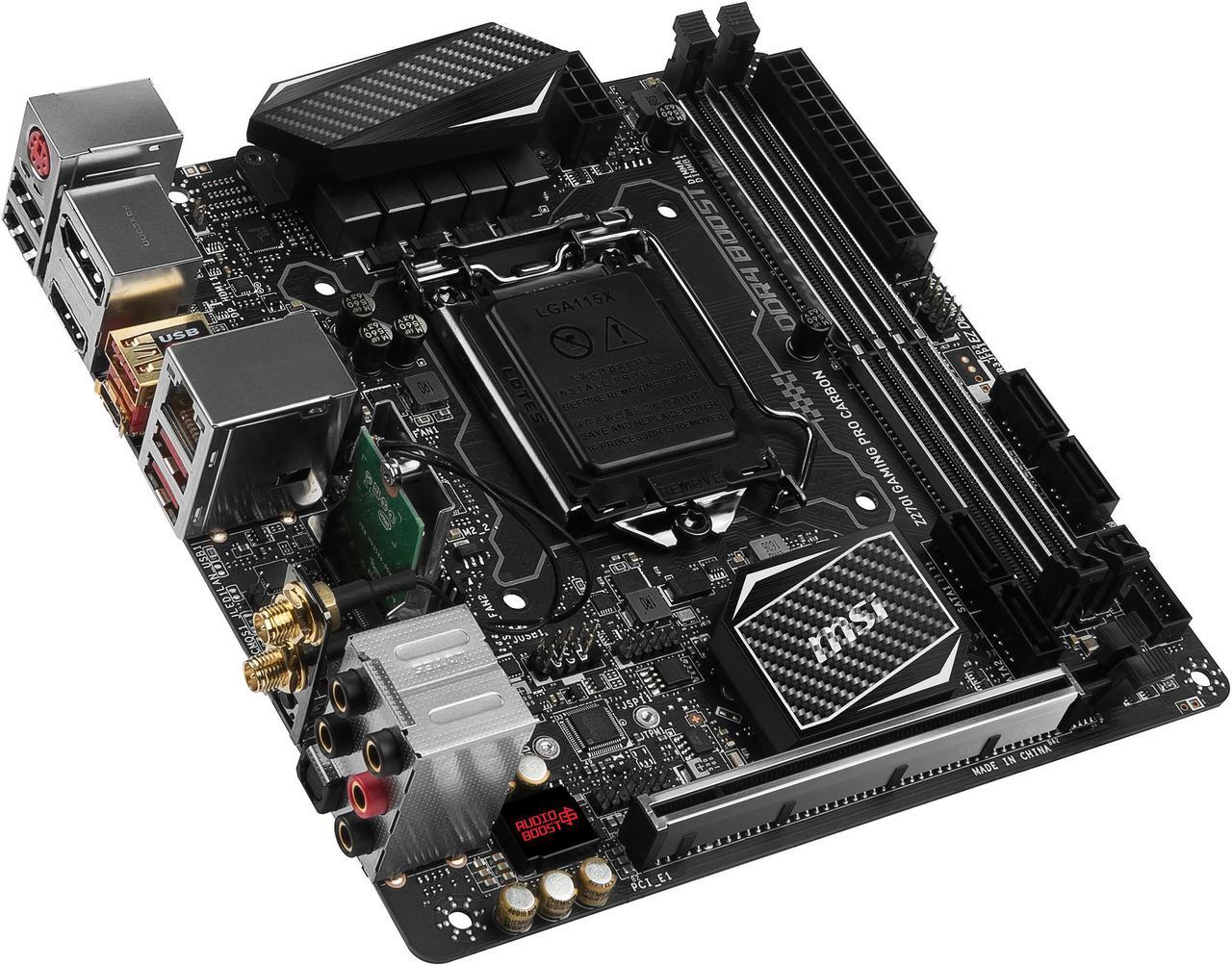 Main image of MSI Z270I GAMING PRO CARBON AC LGA 1151 Intel Z270 HDMI SATA 6Gb/s USB 3.1 Mini ITX Intel Motherboard
