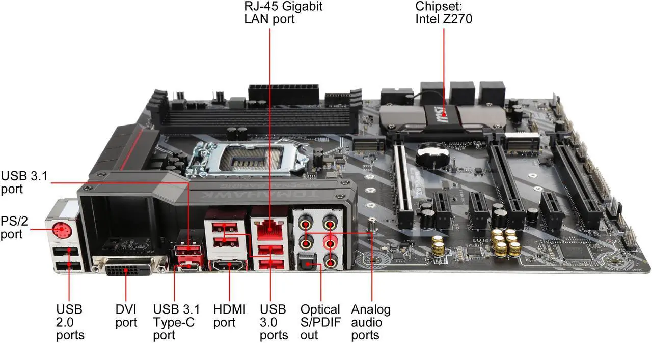 Alt view image 12 of 14 - MSI Z270 TOMAHAWK LGA 1151 Intel Z270 HDMI USB 3.1 ATX Intel Motherboard