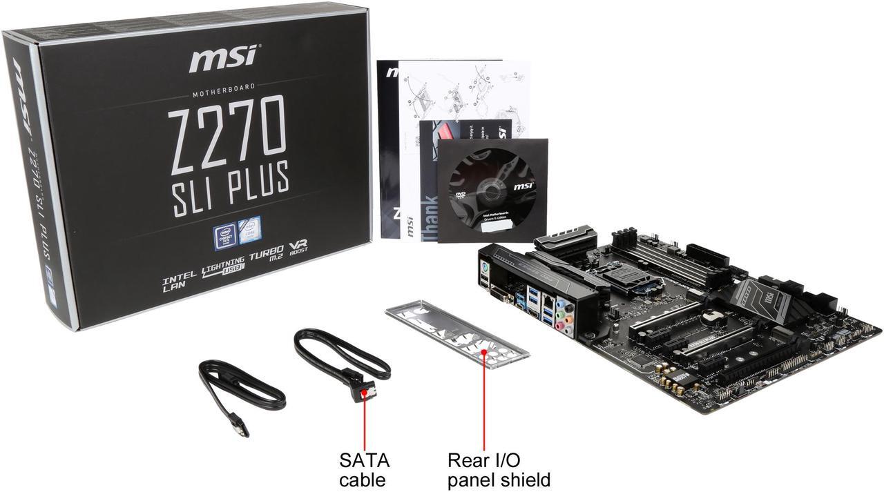 Alt view image 13 of 12 - MSI Z270 SLI PLUS LGA 1151 Intel Z270 HDMI SATA 6Gb/s USB 3.1 ATX Intel Motherboard
