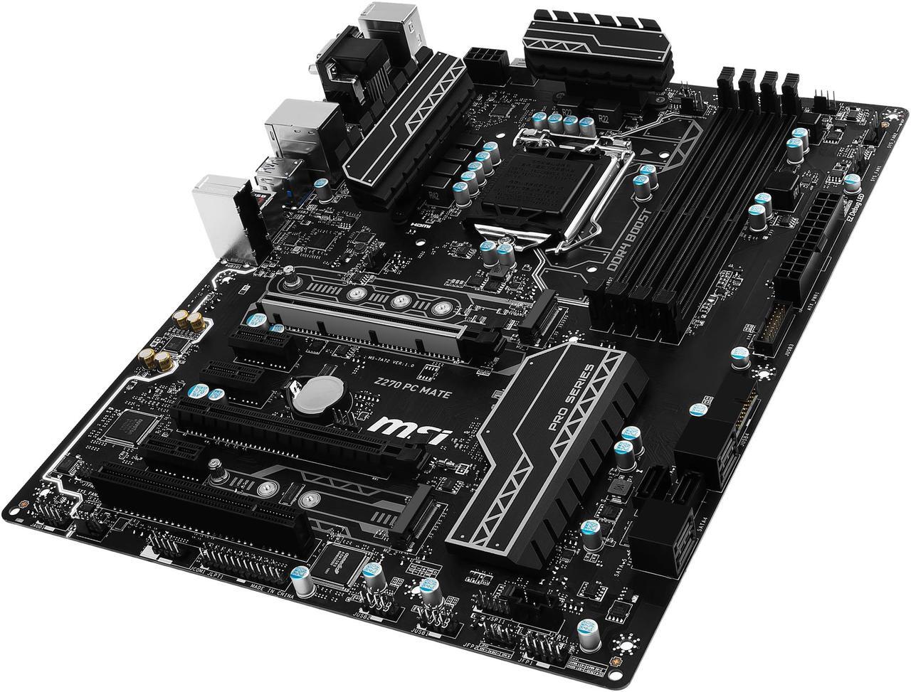 Alt view image 2 of 7 - MSI Z270 PC MATE LGA 1151 Intel Z270 HDMI SATA 6Gb/s USB 3.1 ATX Intel Motherboard