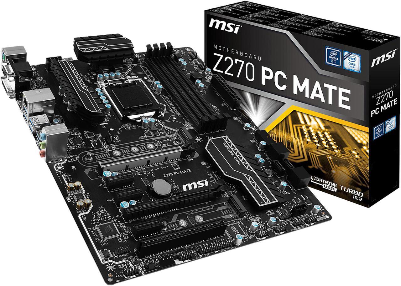 Alt view image 7 of 7 - MSI Z270 PC MATE LGA 1151 Intel Z270 HDMI SATA 6Gb/s USB 3.1 ATX Intel Motherboard