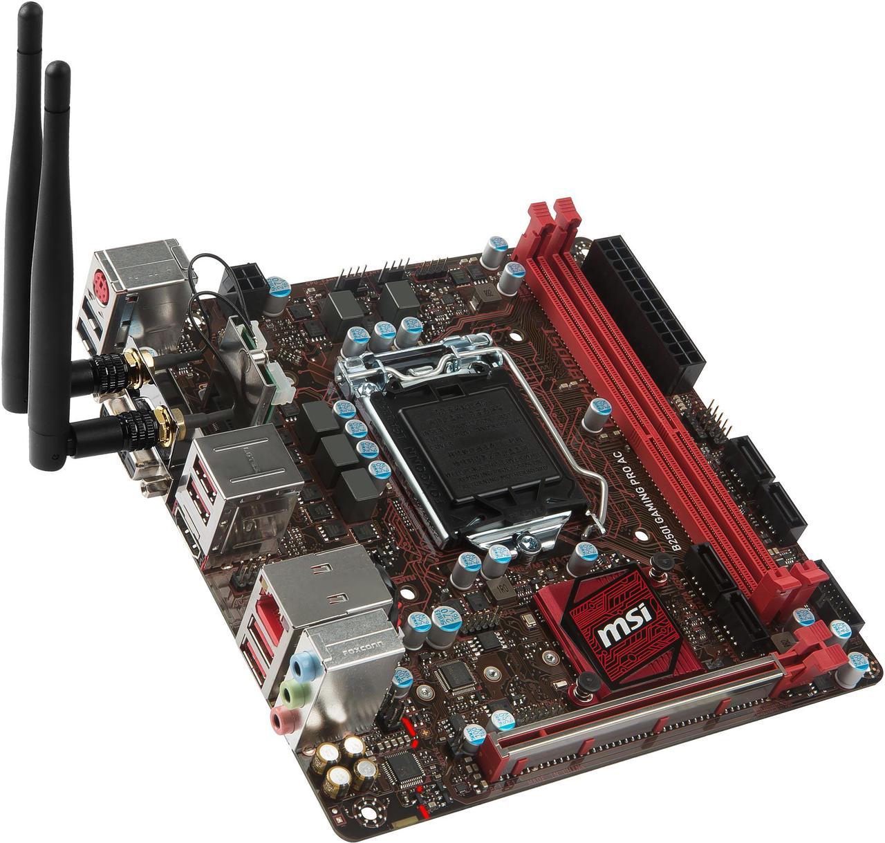 MSI B250I GAMING PRO AC LGA 1151 Intel B250 HDMI SATA 6Gb/s USB 3.1 Mini ITX Motherboards - Intel