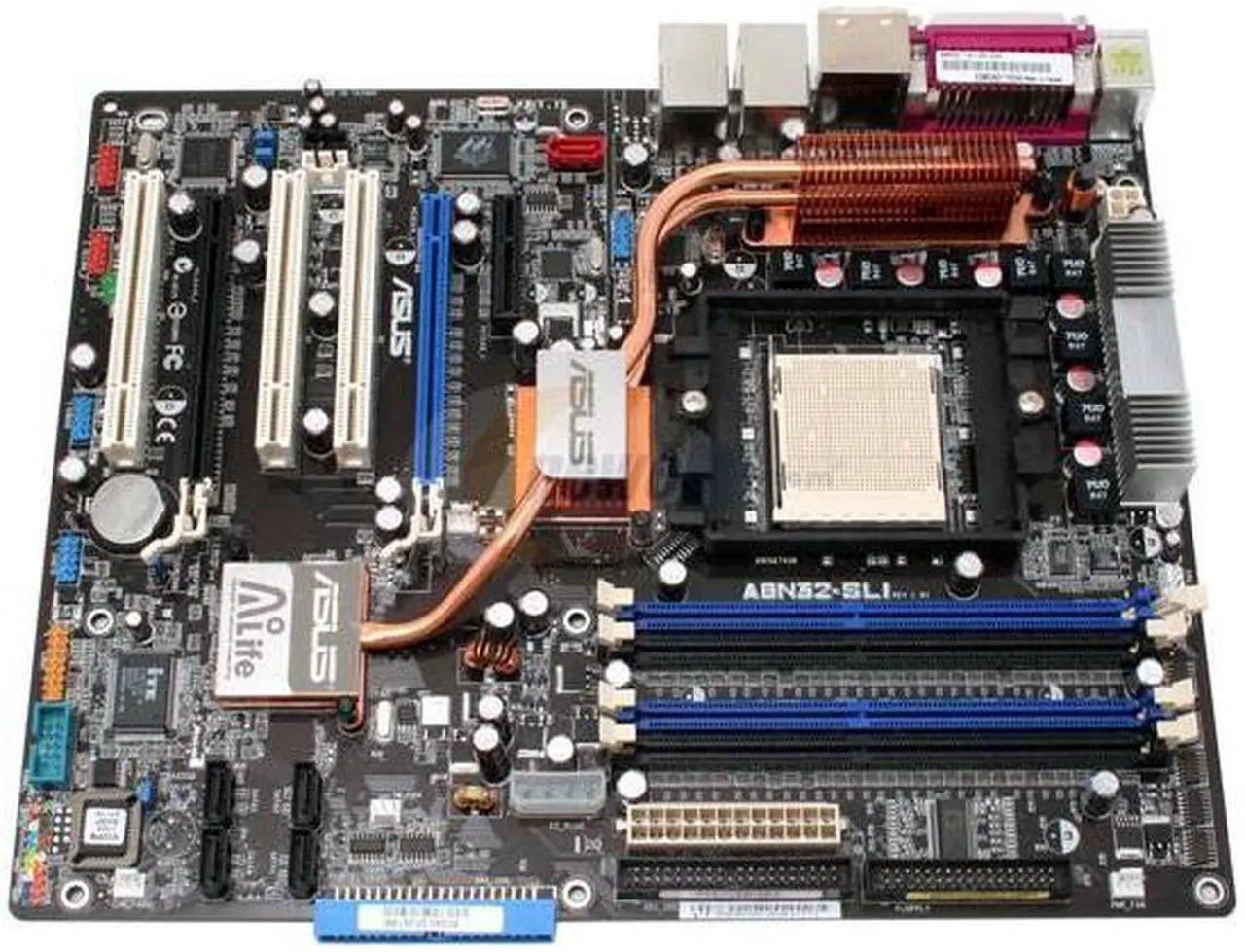 Alt view image 3 of 5 - ASUS A8N32-SLI Deluxe 939 NVIDIA nForce SPP 100 ATX AMD Motherboard - OEM