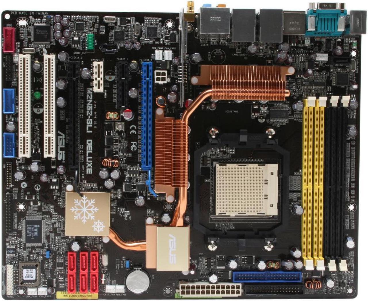Alt view image 3 of 6 - ASUS M2N32-SLI Deluxe Wireless Edition AM2 NVIDIA nForce 590 SLI MCP ATX AMD Motherboard