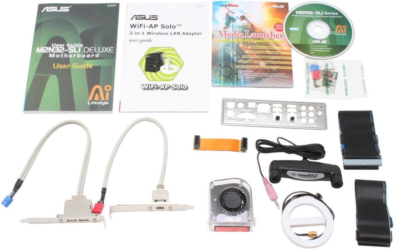 Alt view image 4 of 6 - ASUS M2N32-SLI Deluxe Wireless Edition AM2 NVIDIA nForce 590 SLI MCP ATX AMD Motherboard