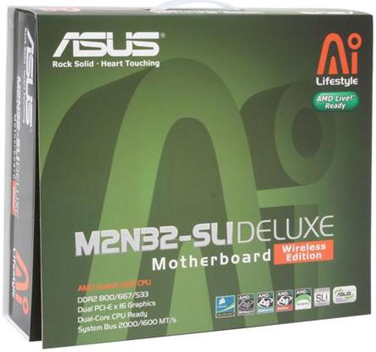Alt view image 6 of 6 - ASUS M2N32-SLI Deluxe Wireless Edition AM2 NVIDIA nForce 590 SLI MCP ATX AMD Motherboard