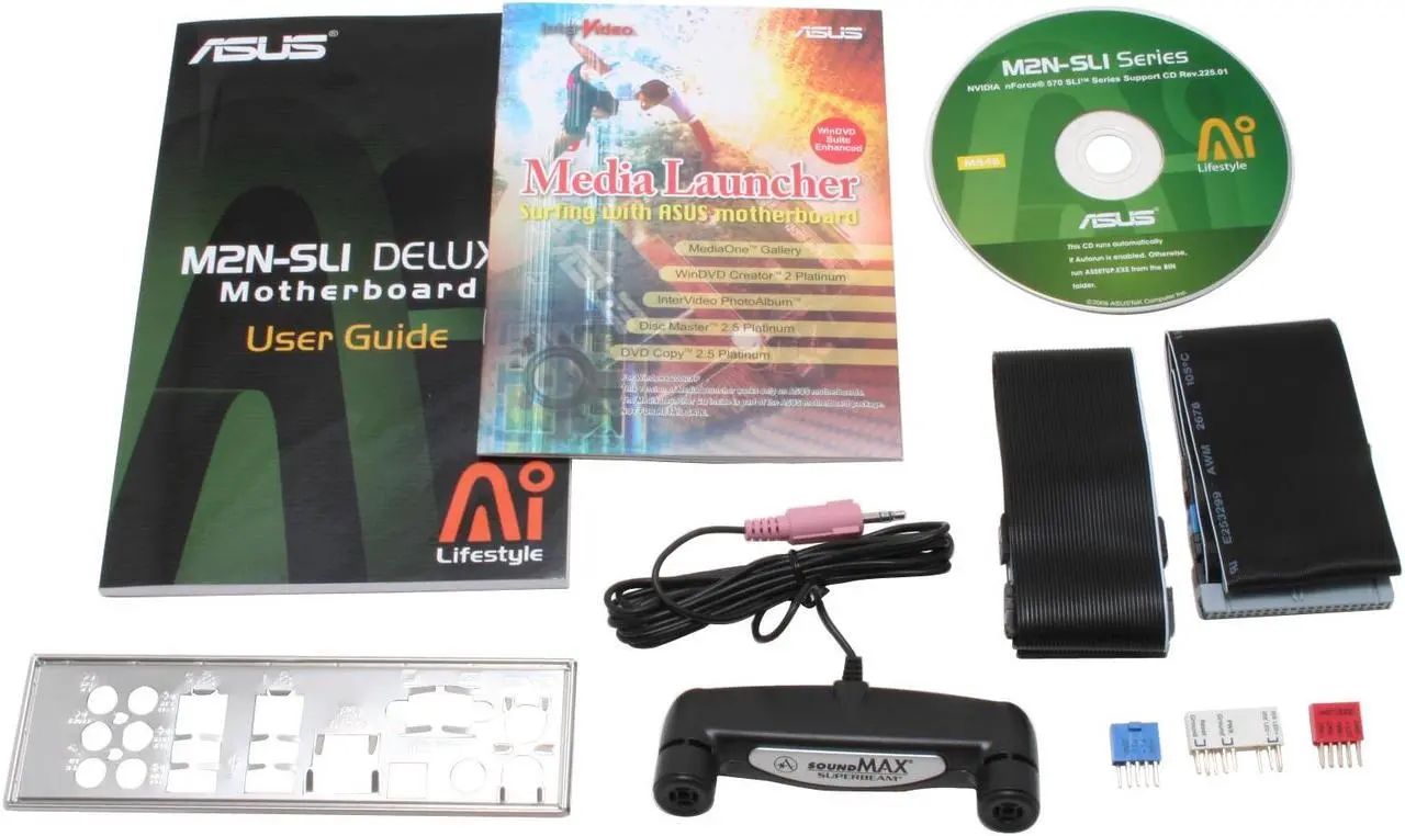 Alt view image 4 of 6 - ASUS M2N-SLI Deluxe AM2 NVIDIA nForce 570 SLI MCP ATX AMD Motherboard