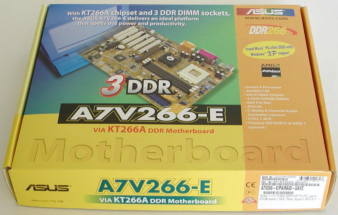 Alt view image 3 of 4 - ASUS A7V266-E 462(A) VIA KM266A ATX AMD Motherboard