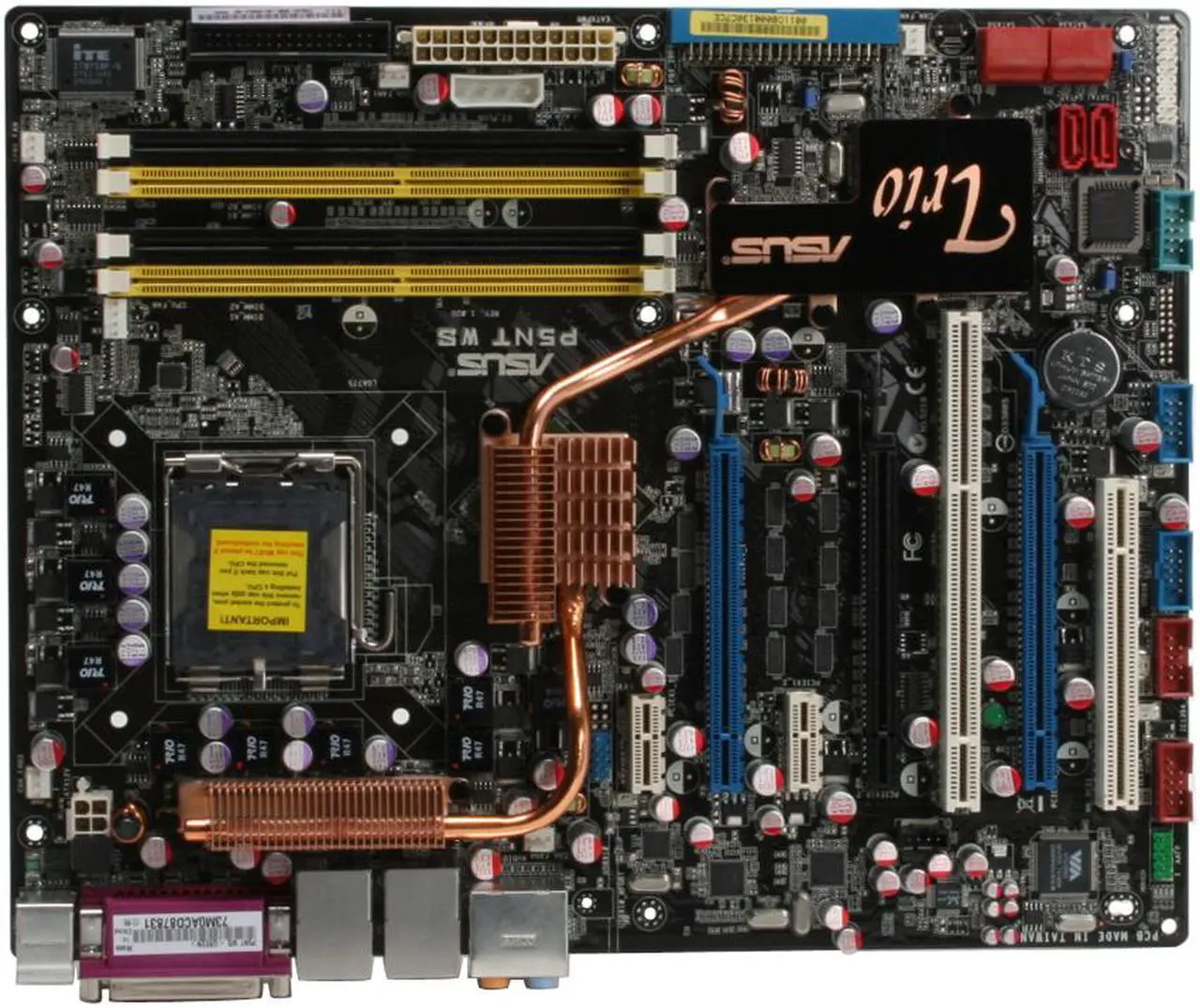Alt view image 3 of 7 - ASUS P5NT WS ATX Server Motherboard LGA 775 NVIDIA nForce Dual PCI-E x 16 DDR2 800