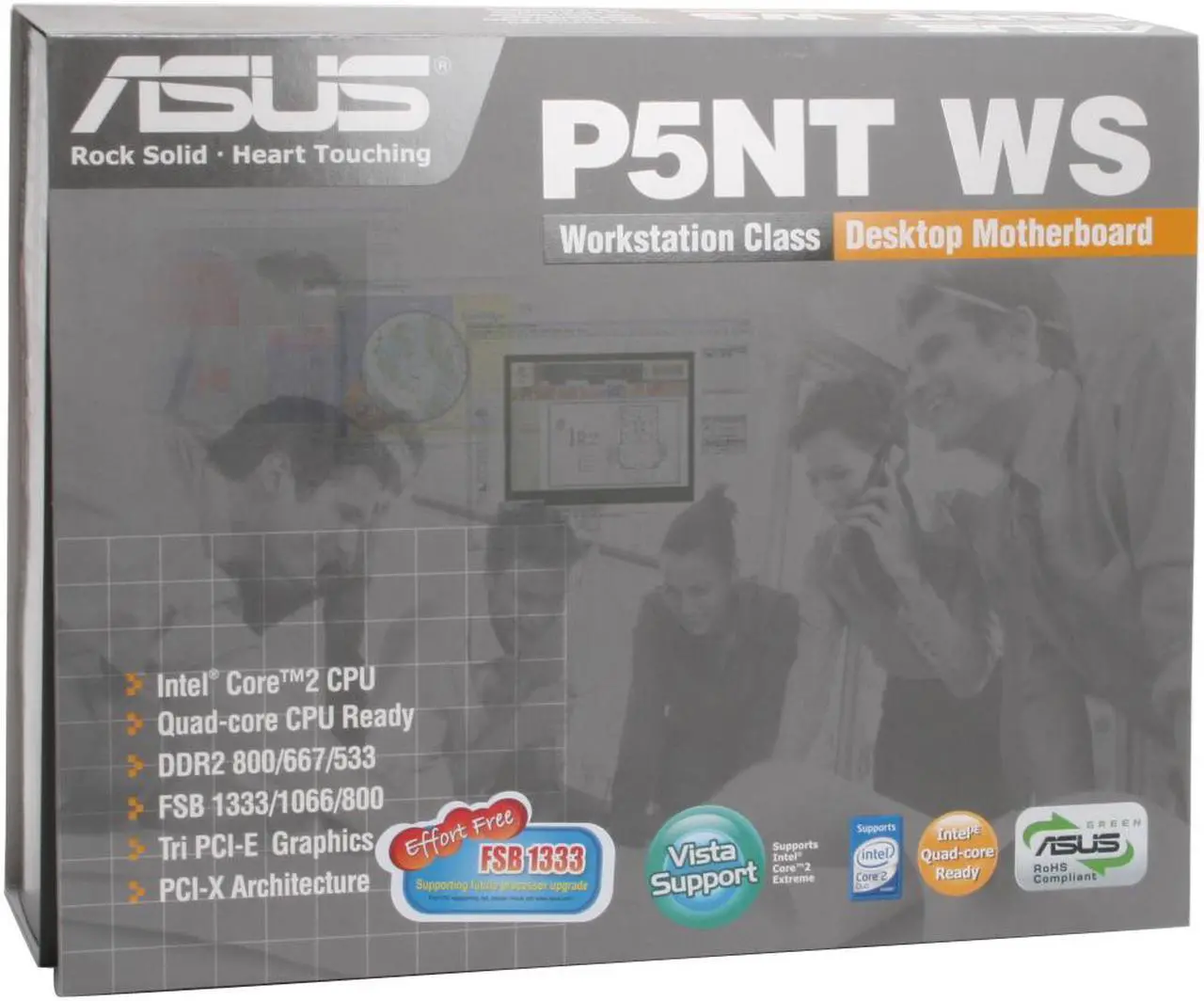 Alt view image 7 of 7 - ASUS P5NT WS ATX Server Motherboard LGA 775 NVIDIA nForce Dual PCI-E x 16 DDR2 800