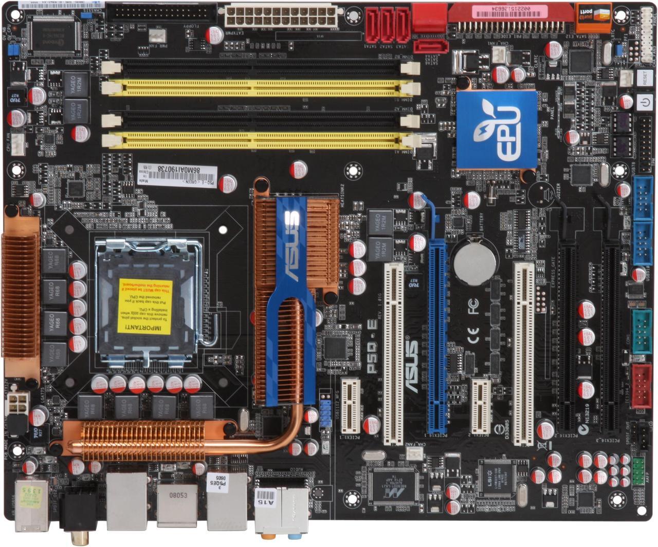 Alt view image 3 of 5 - ASUS P5Q-E LGA 775 Intel P45 ATX Intel Motherboard