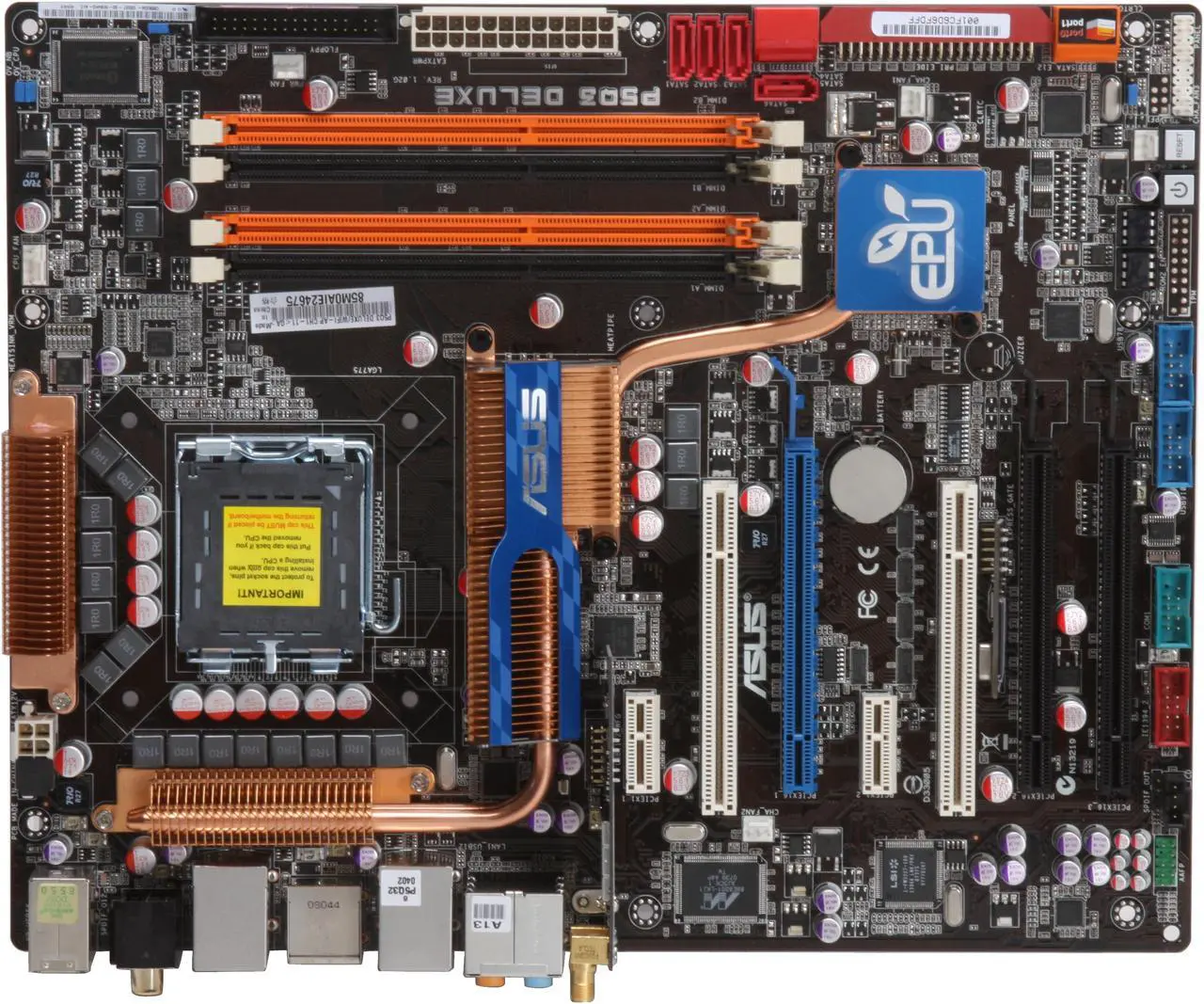 Alt view image 3 of 5 - ASUS P5Q3 DELUXE/WIFI-AP CH1-11 LGA 775 Intel P45 ATX Intel Motherboard