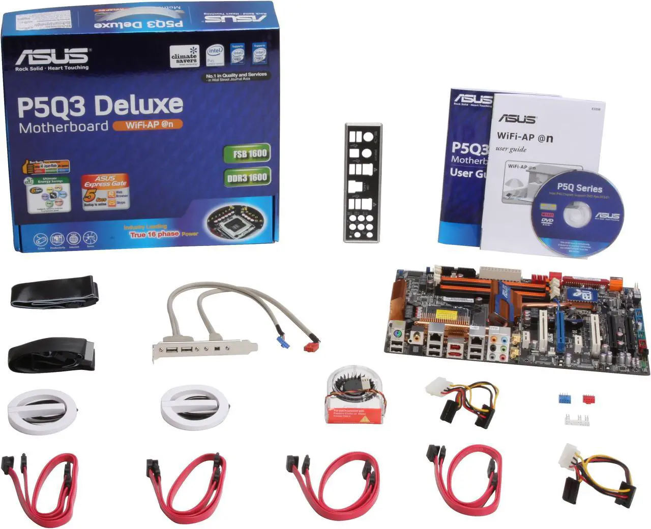 Alt view image 5 of 5 - ASUS P5Q3 DELUXE/WIFI-AP CH1-11 LGA 775 Intel P45 ATX Intel Motherboard