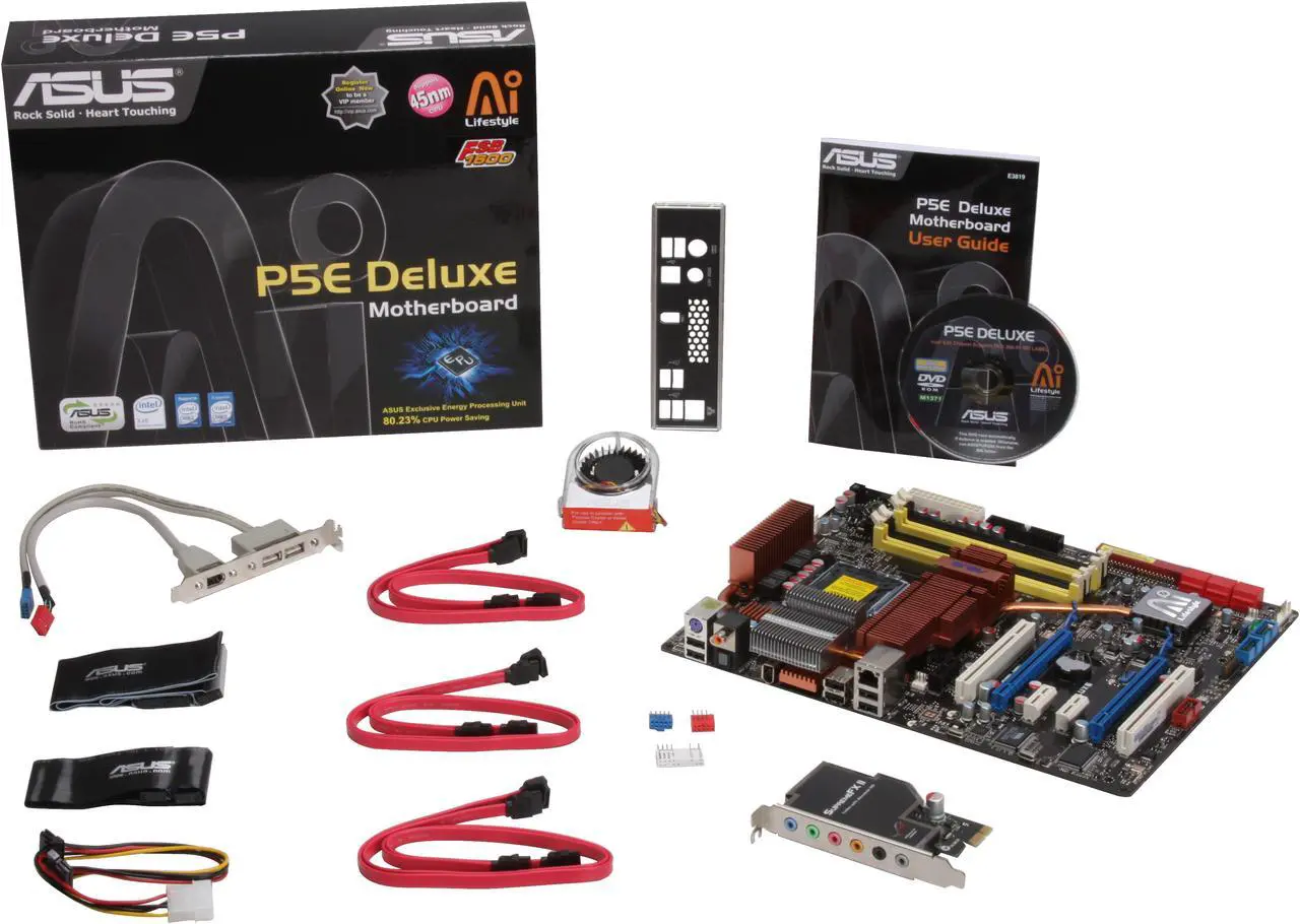 Alt view image 5 of 5 - ASUS P5E Deluxe LGA 775 Intel X48 ATX Intel Motherboard