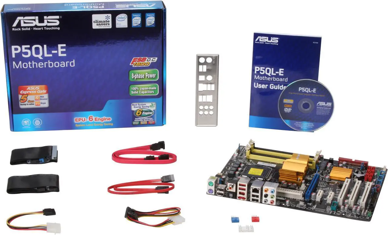 Alt view image 5 of 5 - ASUS P5QL-E LGA 775 Intel P43 ATX Intel Motherboard