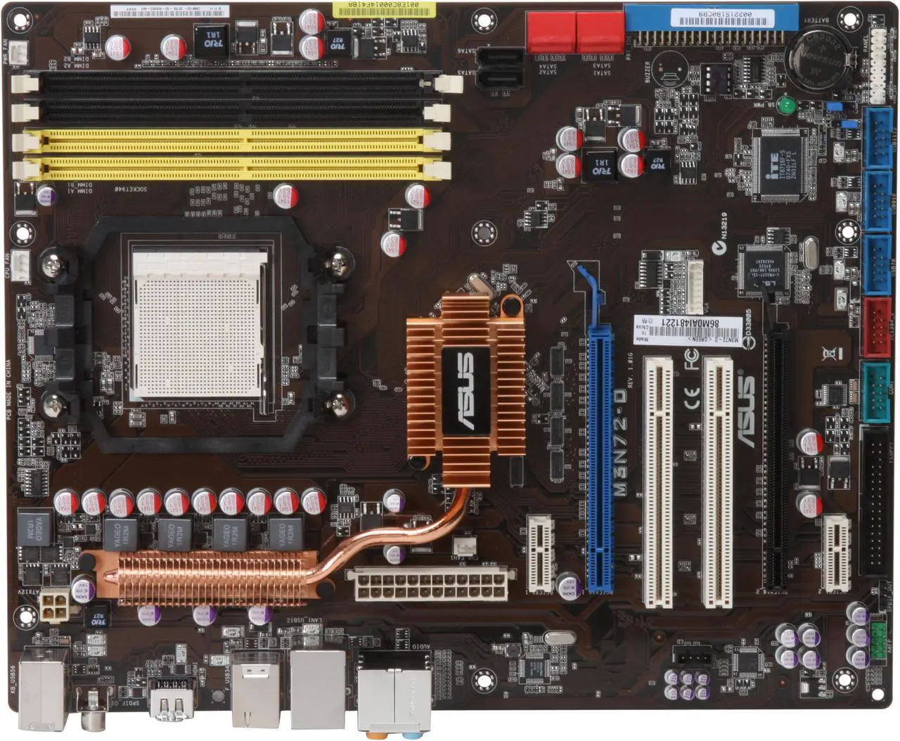 Alt view image 3 of 5 - ASUS M3N72-D AM2+/AM2 NVIDIA nForce 750a SLI HDMI ATX AMD Motherboard