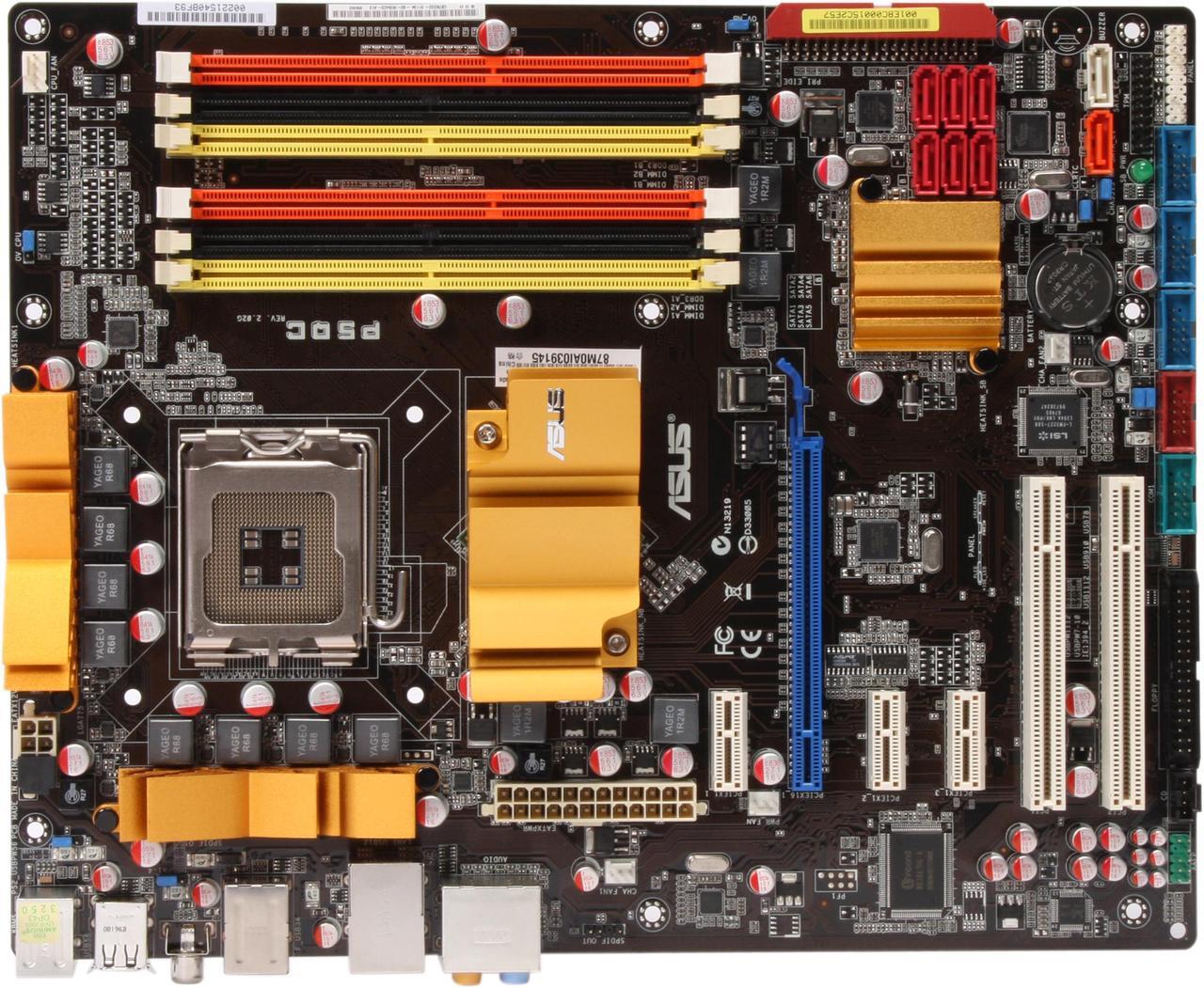 Alt view image 3 of 5 - ASUS P5QC LGA 775 Intel P45 ATX Intel Motherboard
