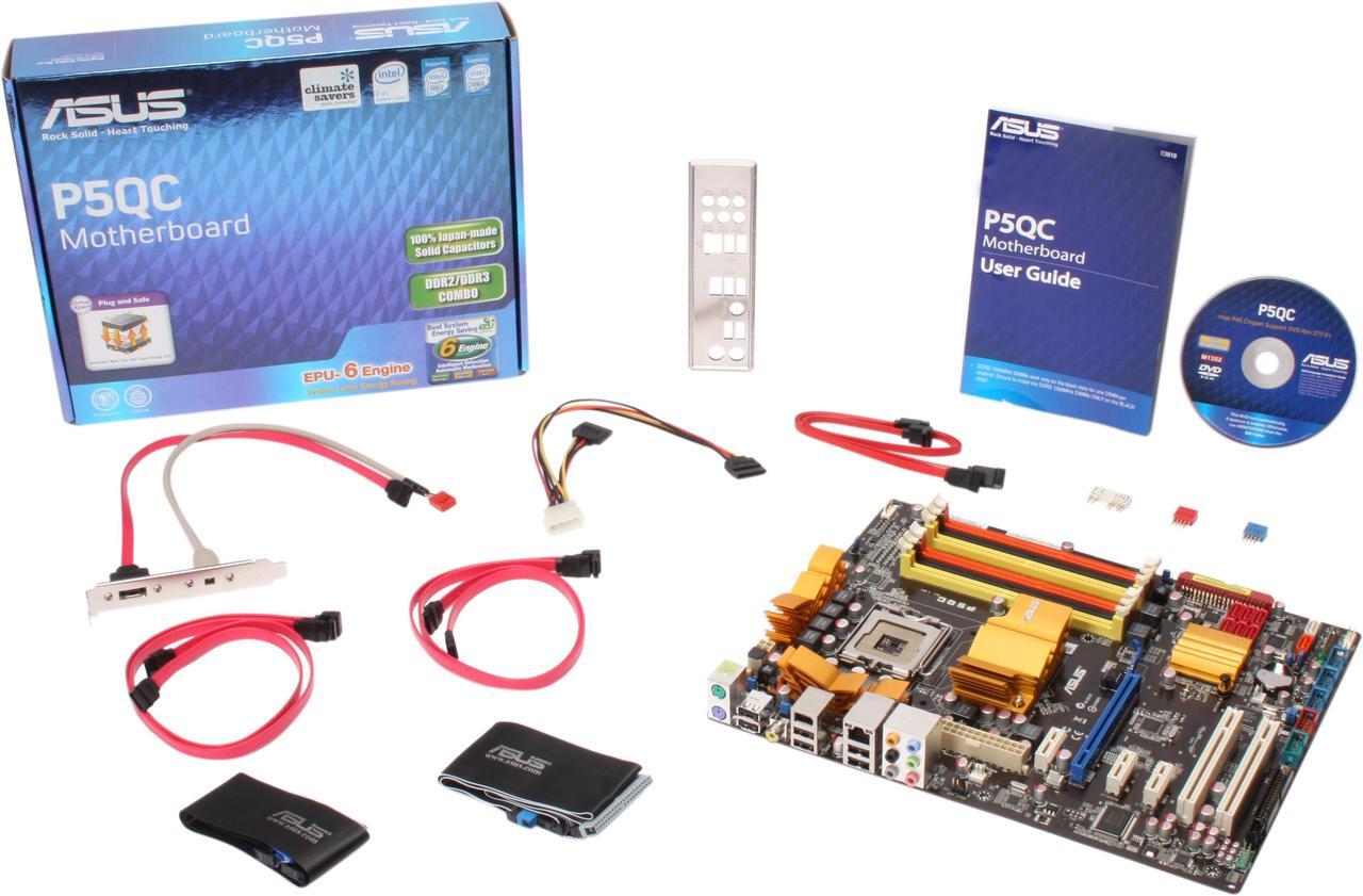 Alt view image 5 of 5 - ASUS P5QC LGA 775 Intel P45 ATX Intel Motherboard