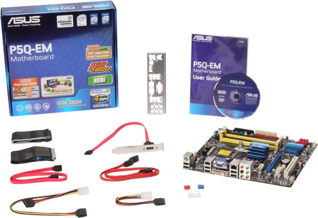 Alt view image 5 of 6 - ASUS P5Q-EM LGA 775 Intel G45 HDMI Micro ATX Intel Motherboard