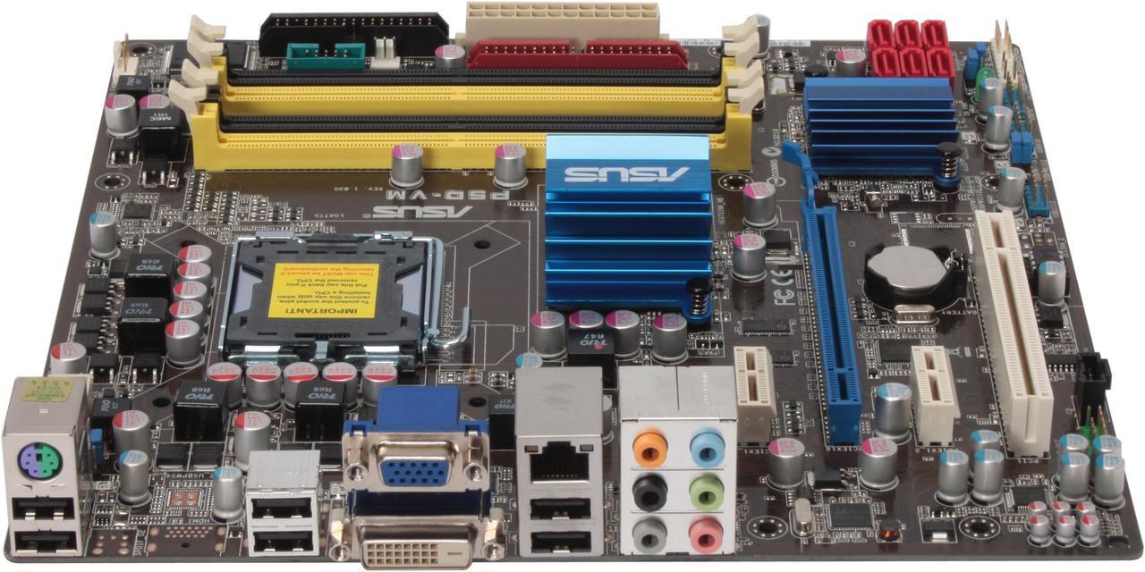 Alt view image 2 of 5 - ASUS P5Q-VM LGA 775 Intel G45 Micro ATX Intel Motherboard