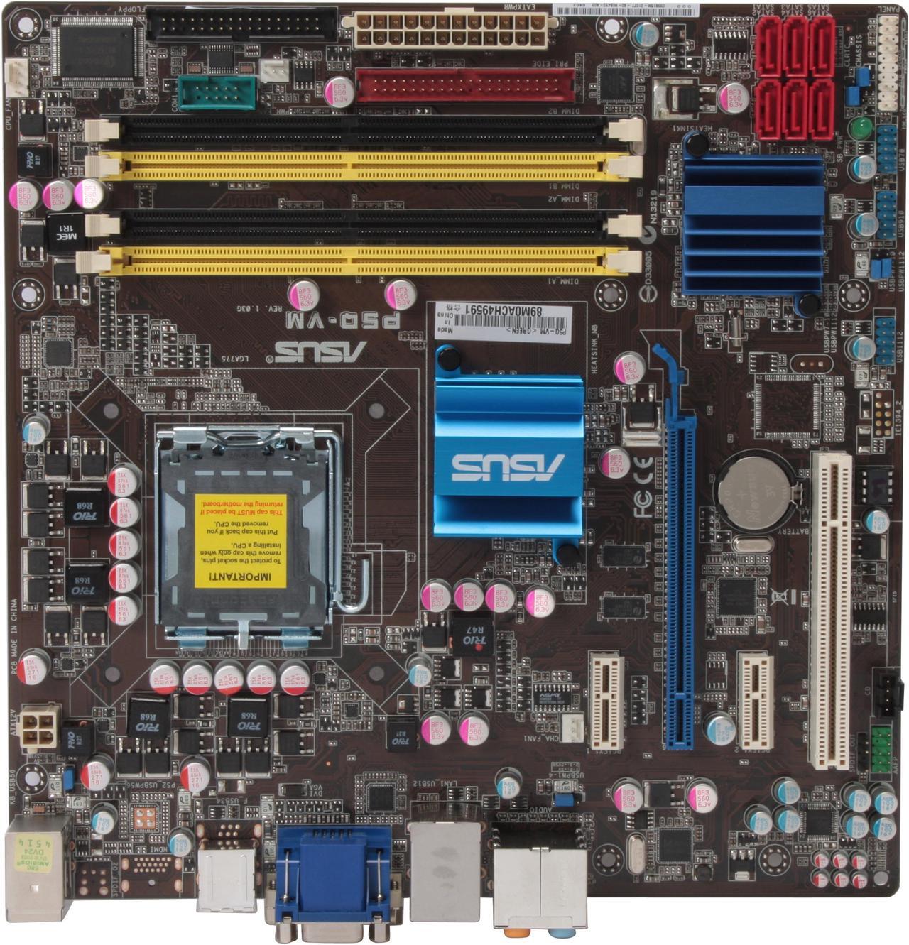 Alt view image 3 of 5 - ASUS P5Q-VM LGA 775 Intel G45 Micro ATX Intel Motherboard