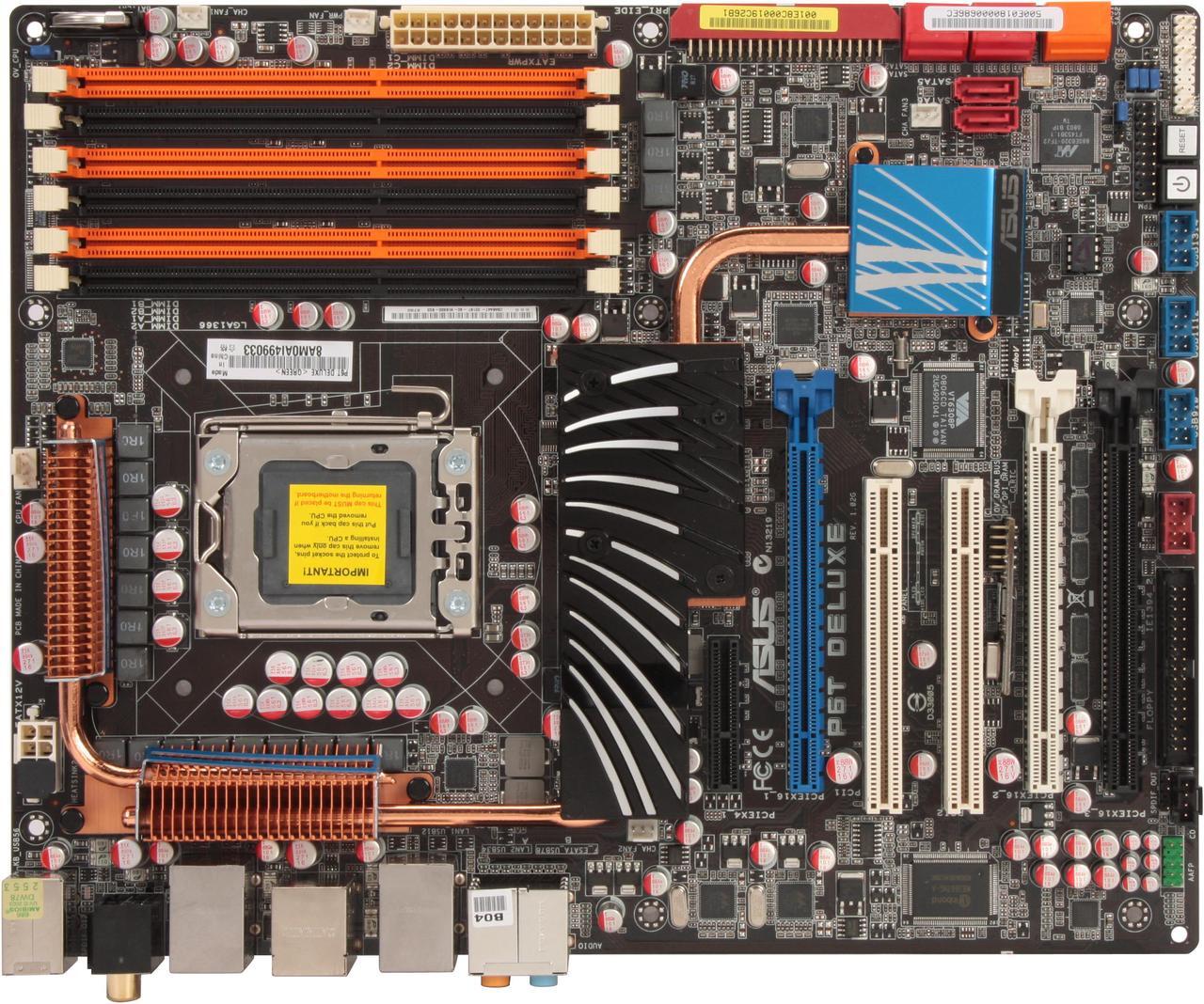 Alt view image 3 of 5 - ASUS P6T Deluxe LGA 1366 Intel X58 ATX Intel Motherboard