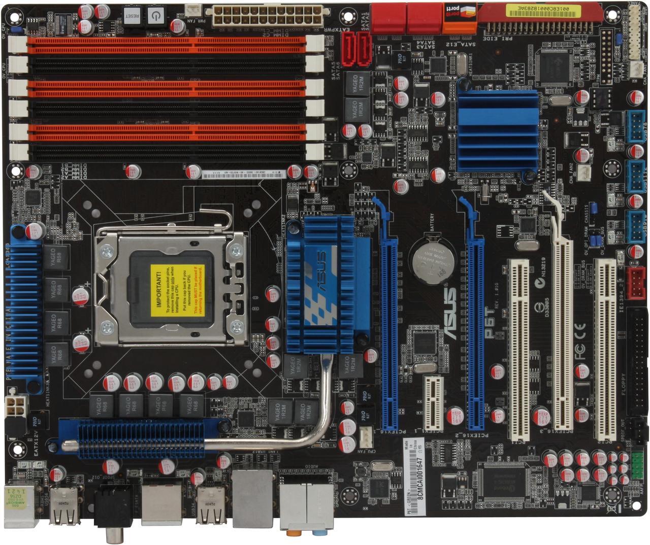 Alt view image 3 of 5 - ASUS P6T LGA 1366 Intel X58 ATX Intel Motherboard