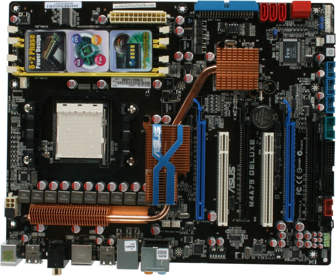 Alt view image 3 of 5 - ASUS M4A79 Deluxe AM3/AM2+/AM2 AMD 790FX ATX AMD Motherboard