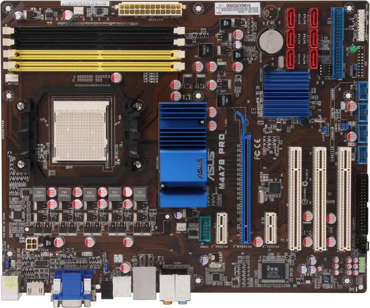 Alt view image 3 of 5 - ASUS M4A78 PRO AM3/AM2+/AM2 AMD 780G HDMI ATX AMD Motherboard