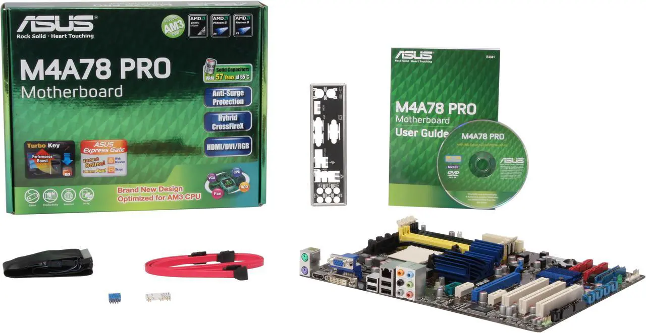 Alt view image 5 of 5 - ASUS M4A78 PRO AM3/AM2+/AM2 AMD 780G HDMI ATX AMD Motherboard