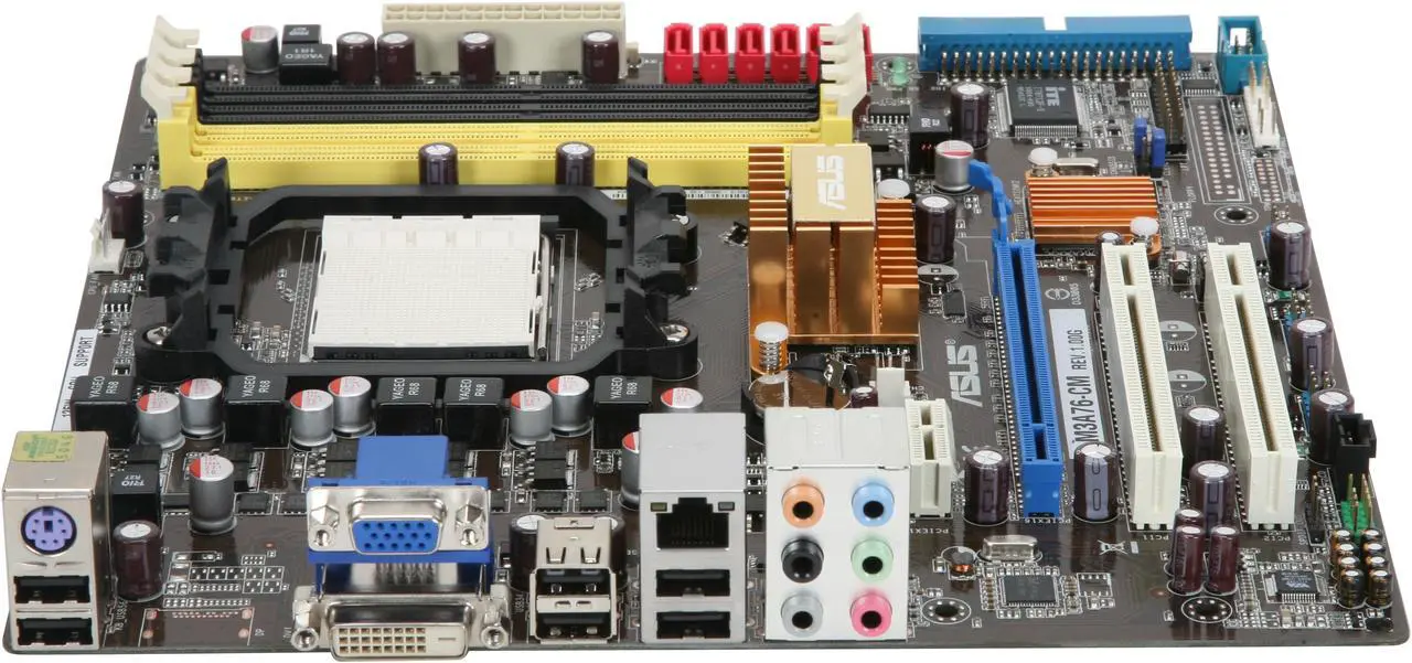 Alt view image 2 of 5 - ASUS M3A76-CM AM2+/AM2 AMD 760G Micro ATX AMD Motherboard