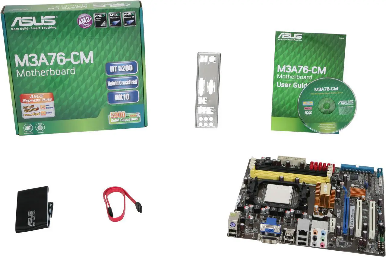 Alt view image 5 of 5 - ASUS M3A76-CM AM2+/AM2 AMD 760G Micro ATX AMD Motherboard