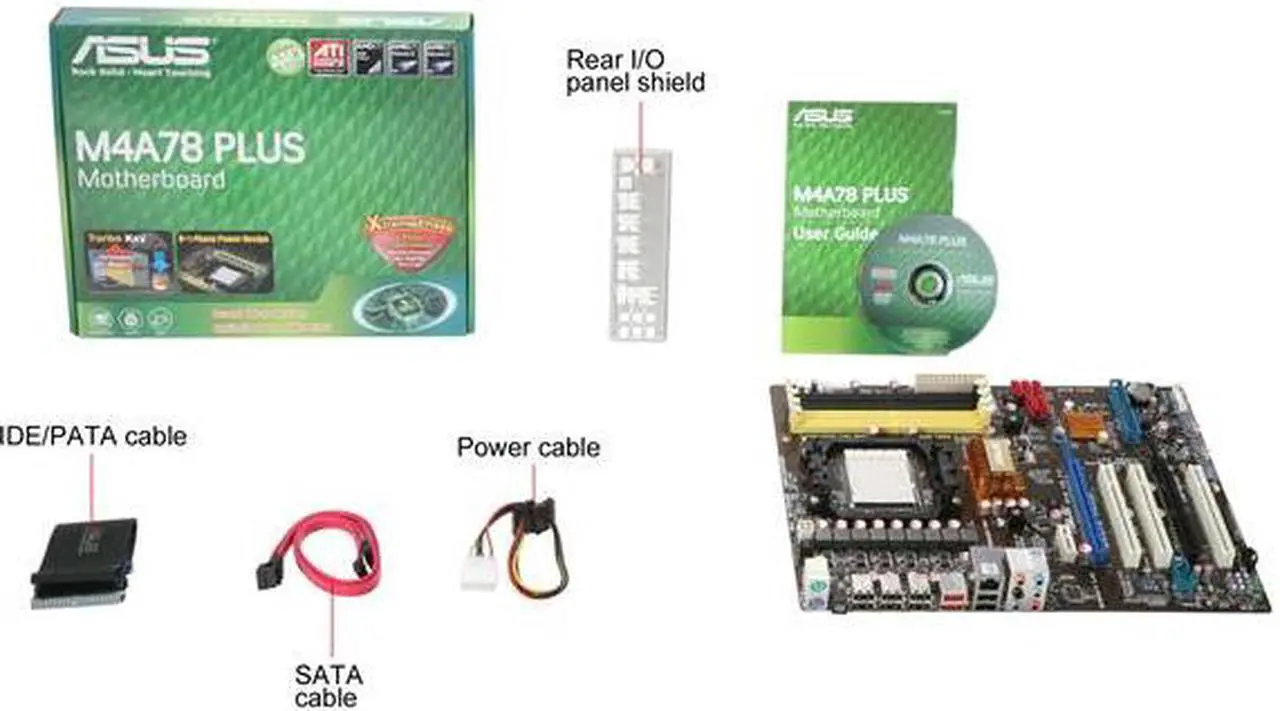 Alt view image 5 of 5 - ASUS M4A78 Plus AM3/AM2+/AM2 AMD 770 ATX AMD Motherboard