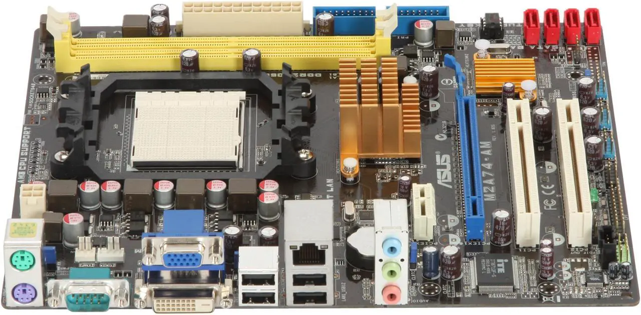Alt view image 2 of 5 - ASUS M2A74-AM AM3/AM2+/AM2 AMD 740G Micro ATX AMD Motherboard
